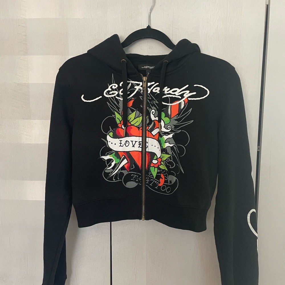 Ed Hardy cropped hoodie